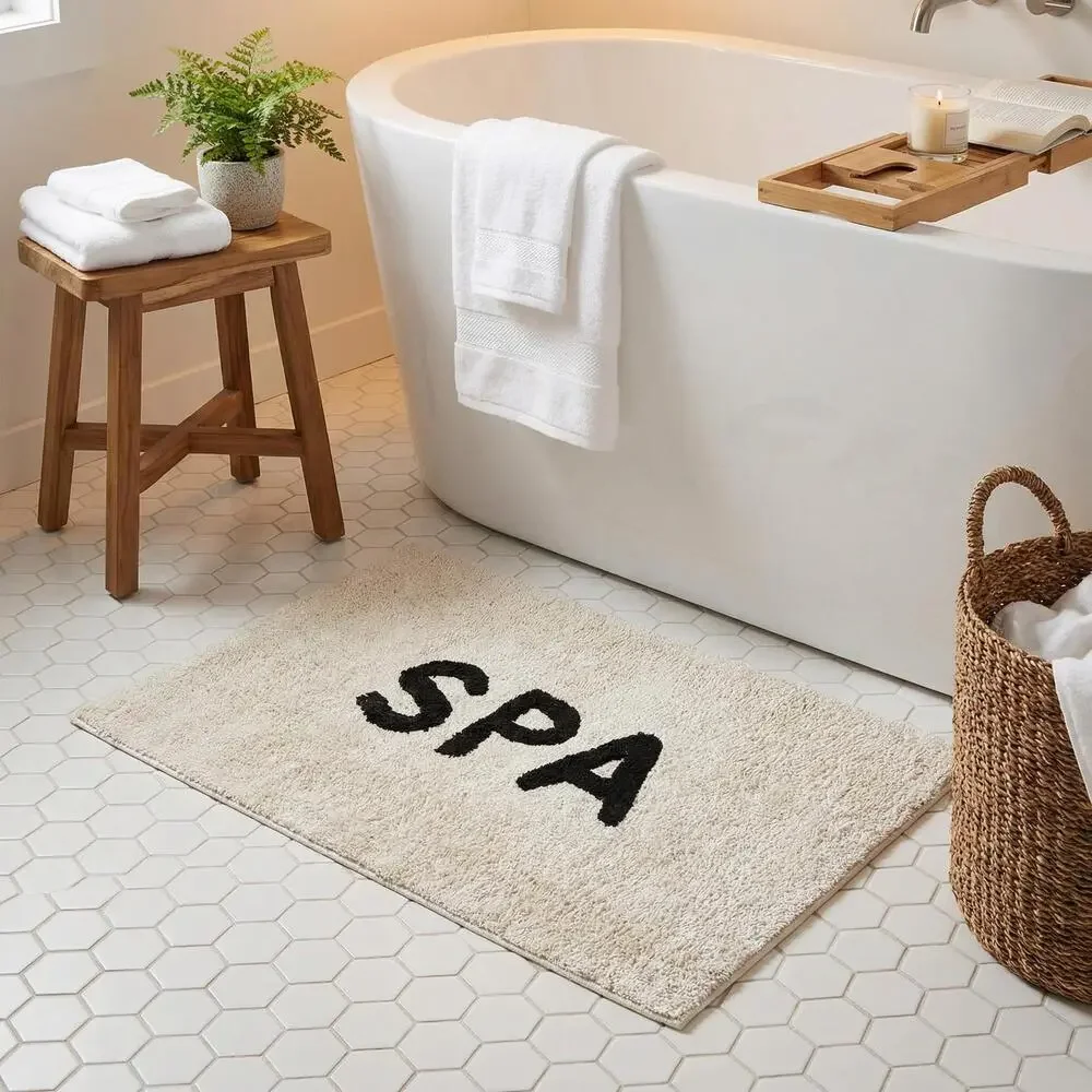 Set of 2 Spa Bath Mat | Soft Cotton Bathroom Rug | 20